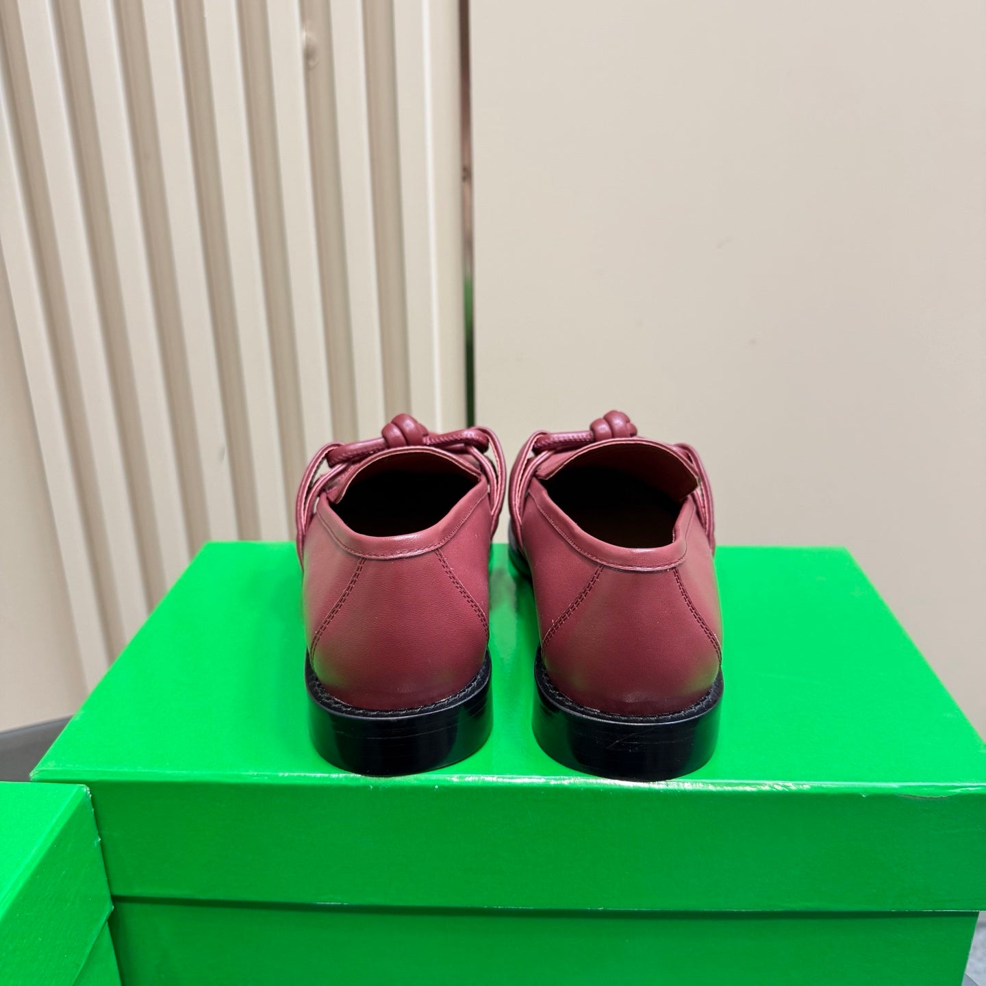 BOTTEGA VENETA ASTAIRE LOAFER IN BERRY RED CALFSKIN