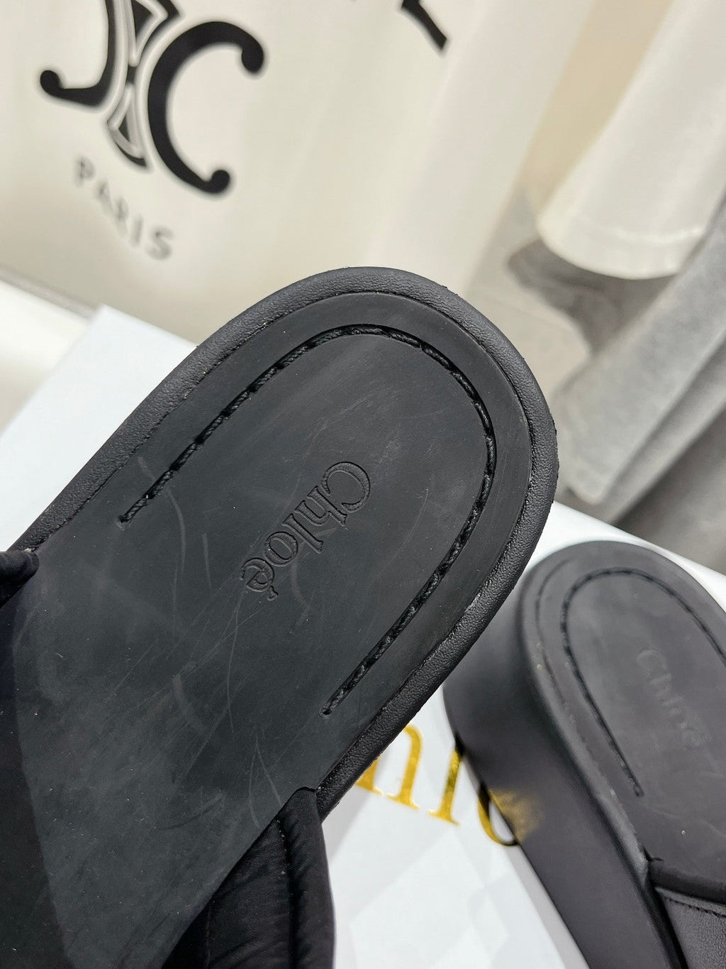 MILA PLATFORM 5 CM IN BLACK NYLON WITH EMBROIDERED LOGO